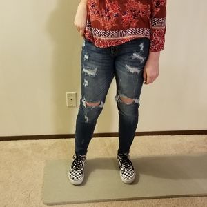 Kancan distressed skinny ankle jeans